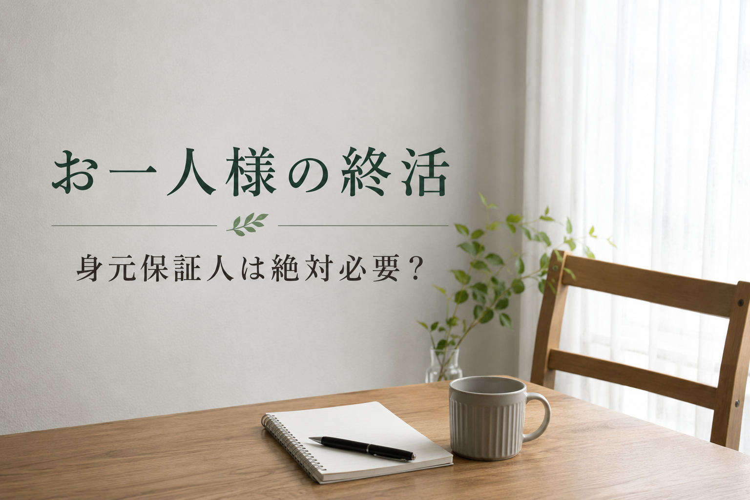 【大津市】お一人様の終活｜身元保証人は絶対必要？行政書士が解説